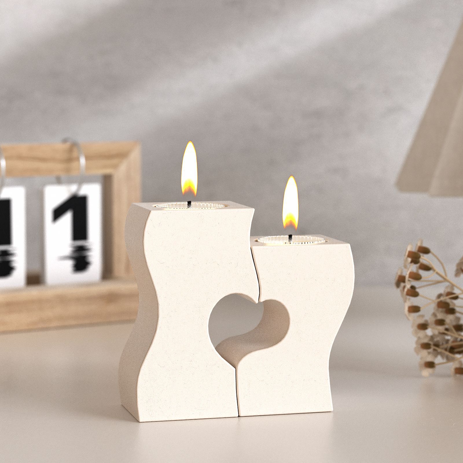 Candle Making Equipment - S Heart Candlestick Silicone Molds DIY