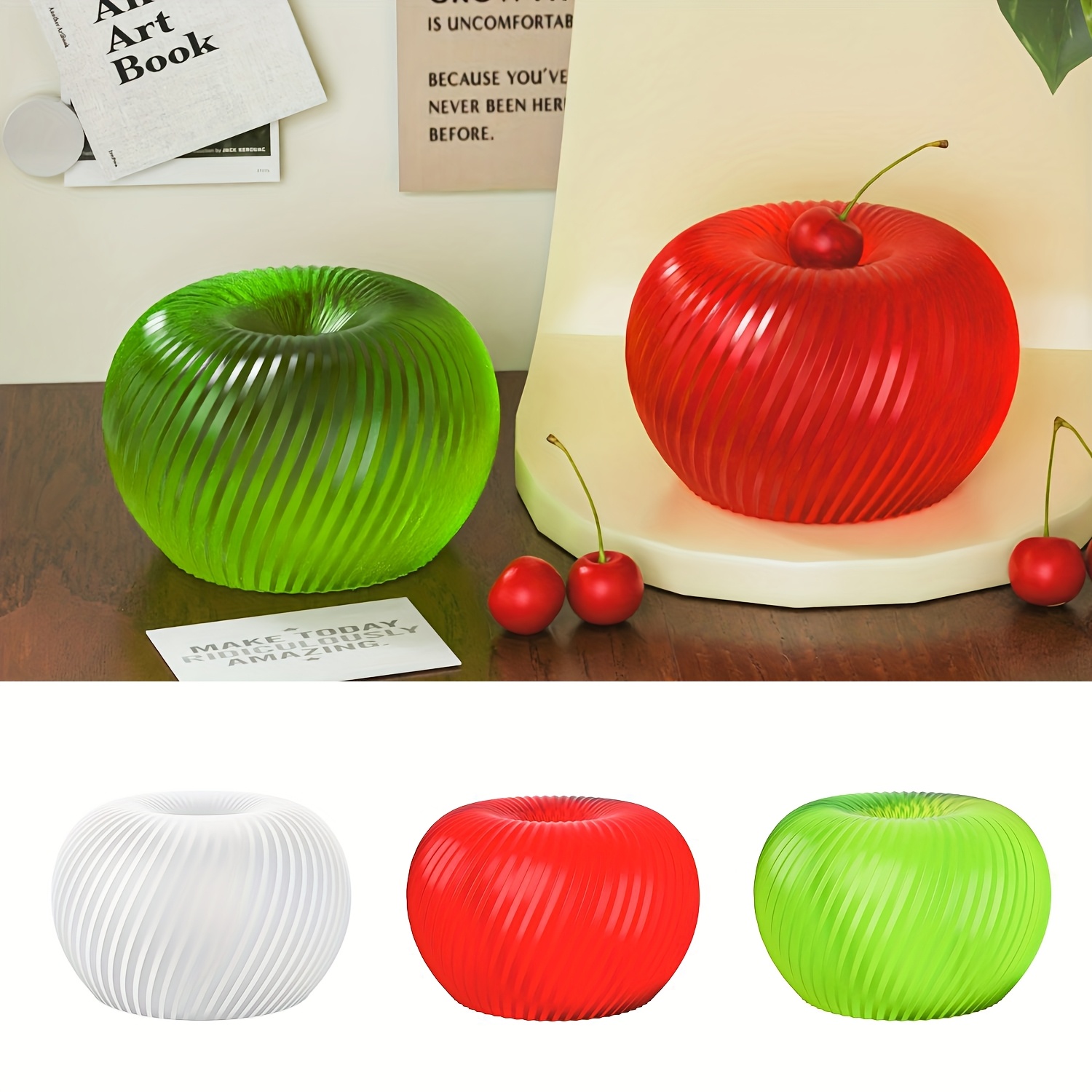 Candle Making Equipment - A trendy red apple silicone mold