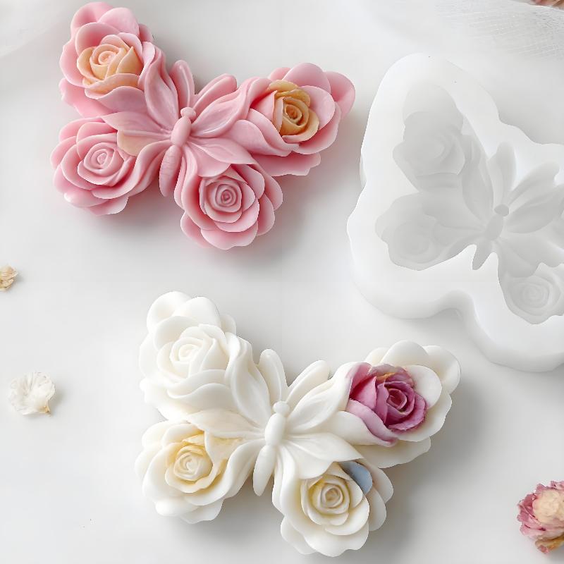 Candle Making Equipment - DIY Rose Butterfly Form Silicone Mold