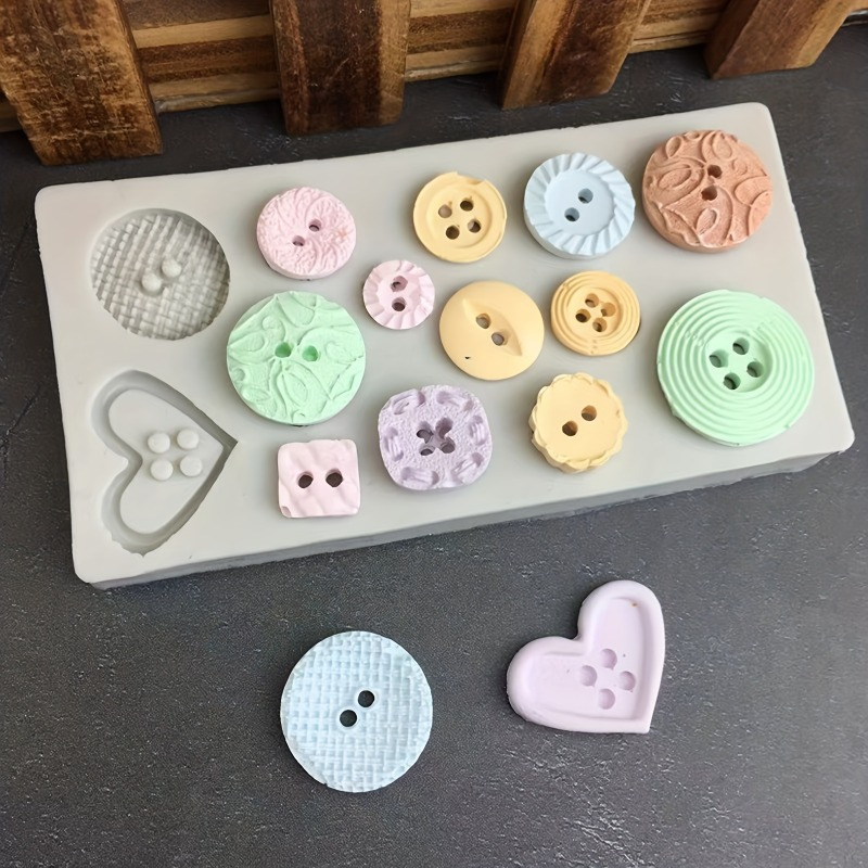 Buttons Shape Silicone Mold Si - Candle Making Items review and price
